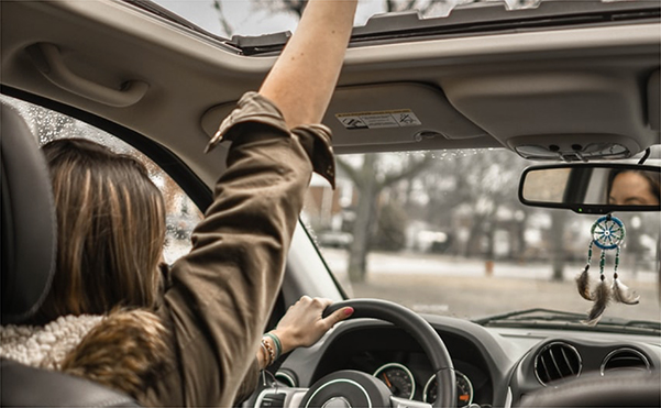 Woman in Car Image